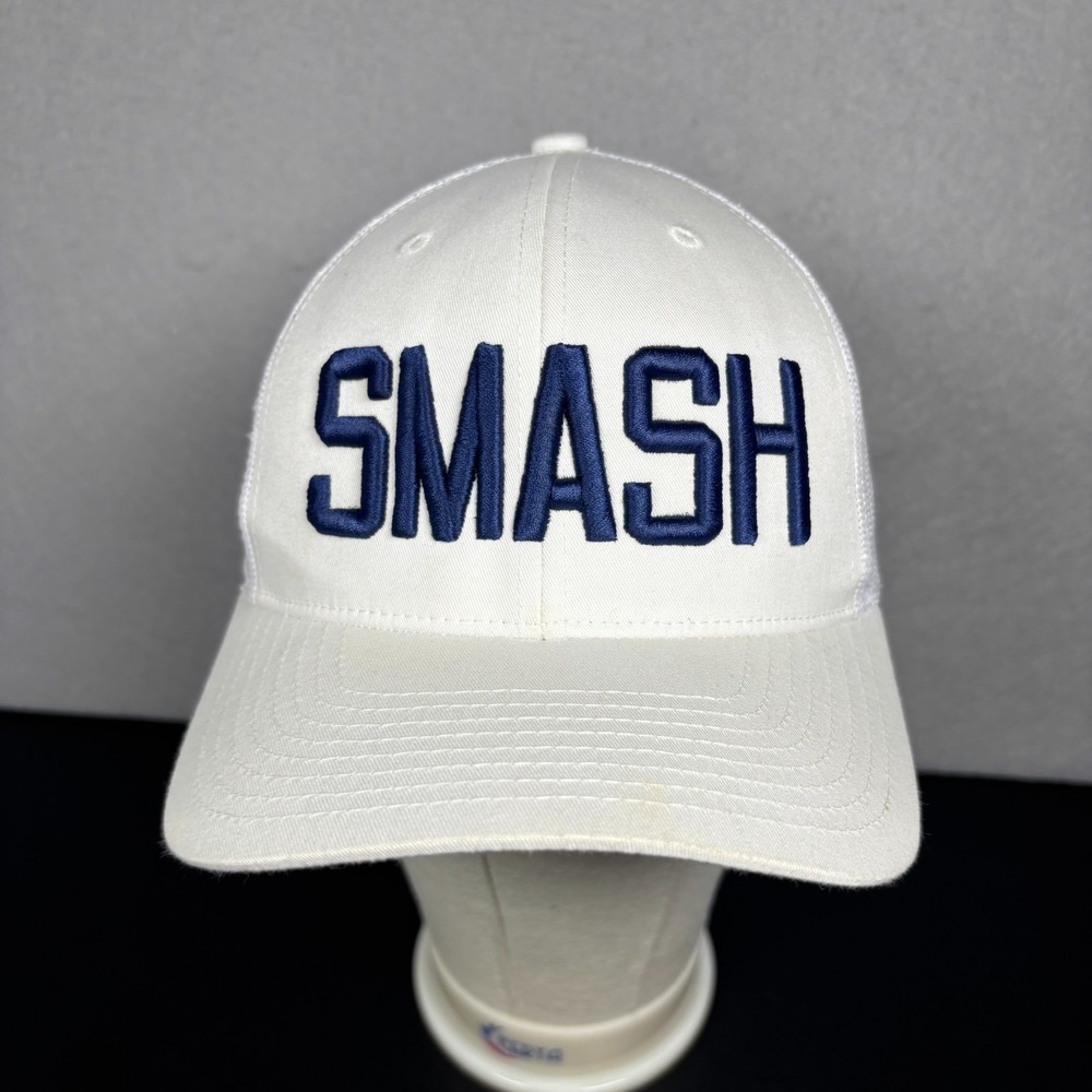 SMASH Nashville Trucker Hat White Blue Snapback Mesh Cap Unisex Adult One Size